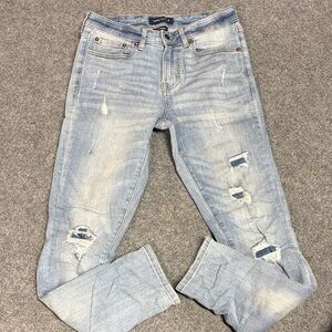 Express Light Blue Distressed Jeans
